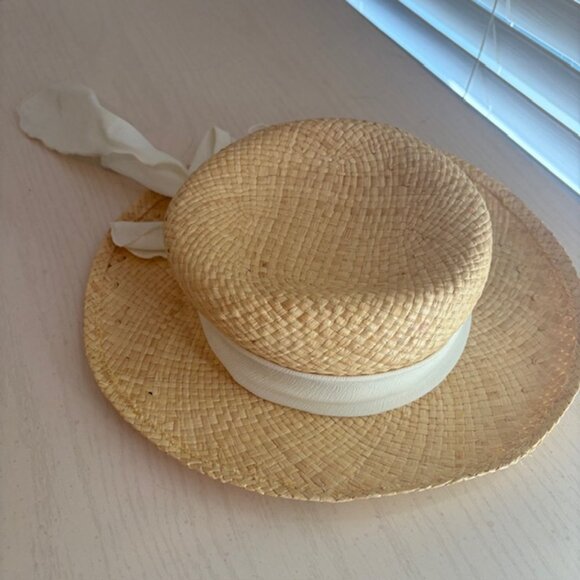 Lack Of Color Accessories - Vintage Straw Boater Hat